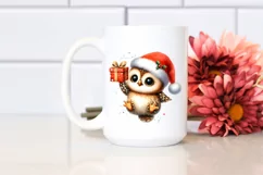 Vibrant Baby Owl with Santa Hat PNG Product Image 2