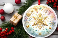 Round Christmass Ornament PNG Product Image 2