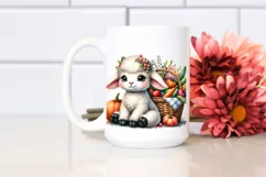 Quirky Baby Lamb Autumn Vegetables Clipart Product Image 2