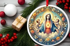 Round Christmas Ornament Sublimation|Clipart Product Image 2