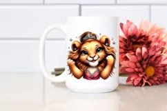 Cute Detailed Lion Smiling | Sublimation Clipart Product Image 2