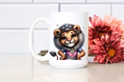 Cute Detailed Lion Smiling | Sublimation Clipart Product Image 2
