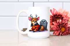 Vibrant Cute Baby Elk Halloween Clipart Product Image 2