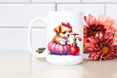 Vibrant Baby Dog Pumpin Drawing | Clipart Product Image 2