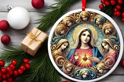 Round Christmas Ornament Sublimation|Clipart Product Image 2