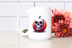 Funny Skull Halloween Clipart PNG Product Image 2