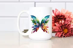 Colorful Butterfly with Flowers PNG Product Image 2
