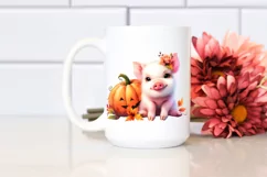 Vibrant Baby Pig Pumpin Drawing | Clipart Product Image 2