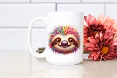 Colorful Baby Sloth with Crazy Eyes | Clipart Product Image 2