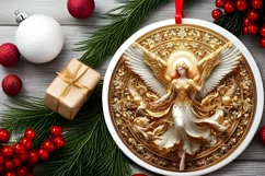 Round Christmas Ornament Sublimation|Clipart Product Image 2