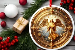 Round Christmas Ornament Sublimation|Clipart Product Image 2