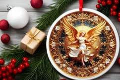 Round Christmas Ornament Sublimation|Clipart Product Image 2