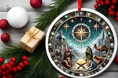 Round Christmas Ornament Sublimation|Clipart Product Image 1