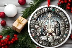 Round Christmas Ornament Sublimation|Clipart Product Image 1