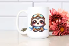 Colorful Baby Sloth Aviator Suit | Sublimation | Clipart Product Image 2