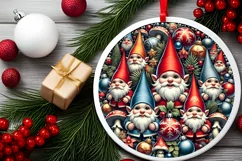 Round Christmas Ornament Sublimation|Clipart Product Image 2