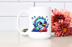 Colorful Baby Pigeon Sleeping | Clipart Product Image 2