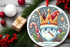 Round Christmas Ornament Sublimation|Clipart Product Image 1