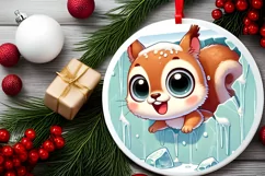 Round Christmas Ornament Sublimation|Clipart Product Image 2