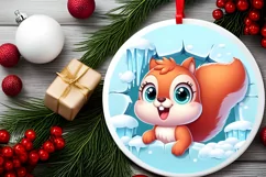 Round Christmas Ornament Sublimation|Clipart Product Image 2
