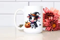 Vibrant Baby Cow Halloween Scene | Clipart Product Image 2