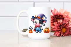 Vibrant Baby Cow Halloween Scene | Clipart Product Image 2