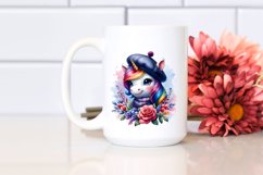 Colorful Baby Unicorn in Beret Product Image 2