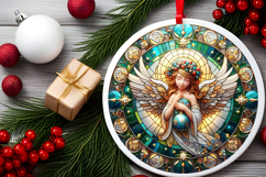 Round Christmass Ornament PNG Product Image 2