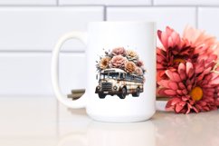 Vintage Dirty Bus with Flowers PNG Product Image 2