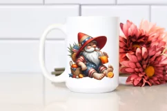 Digital Painting Gnome Orange Beachwear Watercolor Clipart Product Image 2