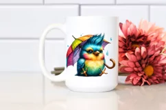 Revolted Baby Bird with Umbrella PNG Product Image 2