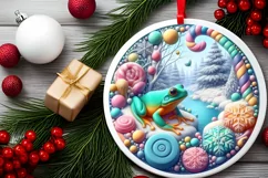 Round Christmas Ornament Sublimation|Clipart Product Image 2