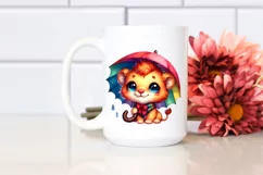 baby lion with Big Eyes Umbrella Clipart Product Image 2