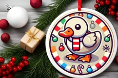 Round Christmas Ornament Sublimation|Clipart Product Image 2