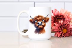 Cow Highland Cow Portrait Big Eyes Goofy Smile Clipart Product Image 2