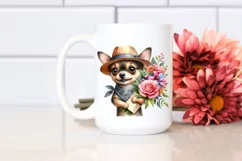 Watercolor Baby Dog with Hat PNG Product Image 2