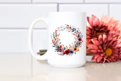 Colorful Watercolor Abstract Wreath | Clipart Product Image 2