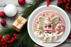 Round Christmas Ornament Sublimation|Clipart Product Image 1