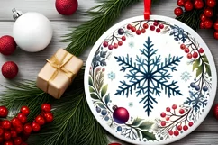 Round Christmas Ornament Sublimation|Clipart Product Image 2