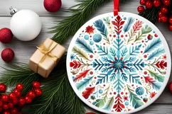 Round Christmas Ornament Sublimation|Clipart Product Image 2