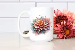Pastel Wooden Dahlia Abstract PNG Product Image 2