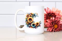 Vibrant Sunflower Wreath | Watercolor Clipart Product Image 2