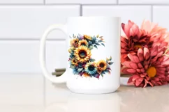 Vibrant Sunflower Wreath | Watercolor Clipart Product Image 2