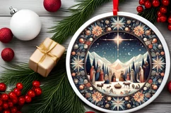 Round Christmas Ornament Sublimation|Clipart Product Image 2
