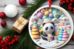 Round Christmas Ornament Sublimation|Clipart Product Image 2
