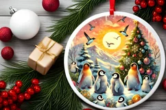 Round Christmas Ornament Sublimation|Clipart Product Image 1