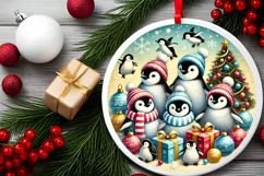 Round Christmas Ornament Sublimation|Clipart Product Image 1