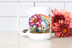 Gnome House with Striking Rainbow and Flower | Clipart Product Image 2
