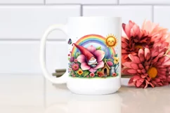 Gnome House with Striking Rainbow and Flower | Clipart Product Image 2