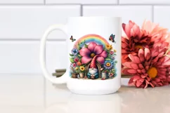 Gnome House with Striking Rainbow and Flower | Clipart Product Image 2